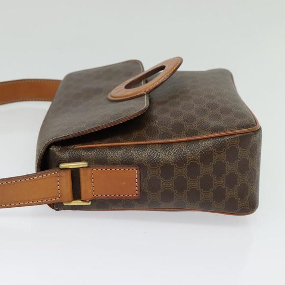 CELINE Macadam Canvas Shoulder Bag Pvc Brown Gold - Picture 4 of 12